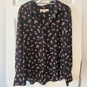 LOFT floral everyday relaxed button down shirt